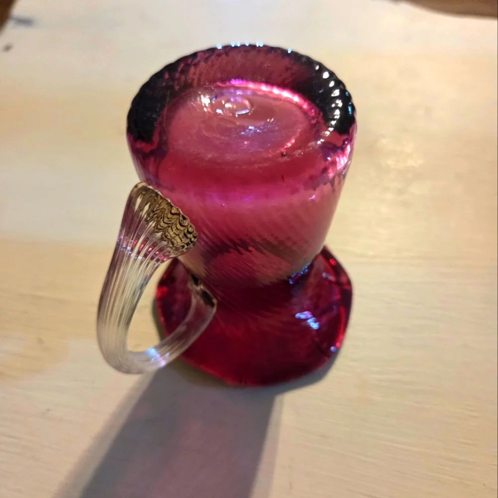 Nantucket Glassworks Cranberry Glass Pitcher - Picture 5 of 7